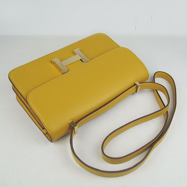 7A Hermes Constance Togo Leather Single Bag Yellow Gold Hardware H020